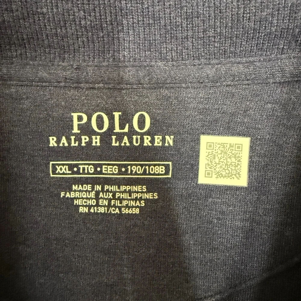 Polo Ralph‎ Lauren LS Luxury Jersey Shawl-Collar Pullover Men's XXL Navy Preppy